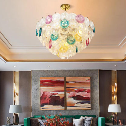 Conical Chandelier Lighting Modern Cut Crystal 12 Bulbs 20.5"/25.5" Wide Brass Suspension Pendant Light Brass Clearhalo 'Ceiling Lights' 'Chandeliers' 'Modern Chandeliers' 'Modern' Lighting' 277553