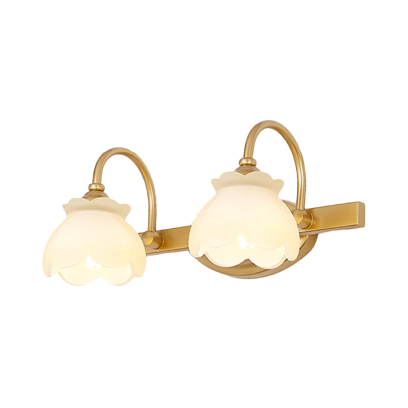 Blossom Bathroom Vanity Mirror Light Traditional Metal LED 2/3/4 Heads Brass Wall Mounted Lamp Clearhalo 'Vanity Lights' 'Wall Lights' Lighting' 277707