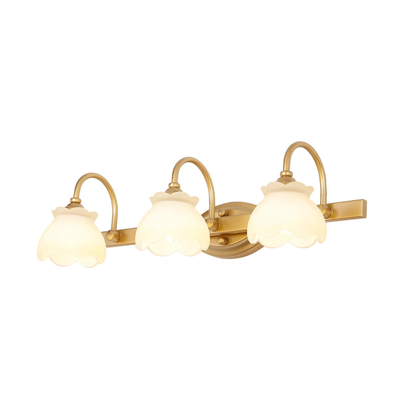 Blossom Bathroom Vanity Mirror Light Traditional Metal LED 2/3/4 Heads Brass Wall Mounted Lamp Clearhalo 'Vanity Lights' 'Wall Lights' Lighting' 277713