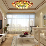 Stained Glass Ceiling Light, Bowl Shade Flush Mount Light with Jewel Decoration Baroque Style Clearhalo 'Ceiling Lights' 'Close To Ceiling Lights' 'Close to ceiling' 'Flush mount' Lighting' 2783