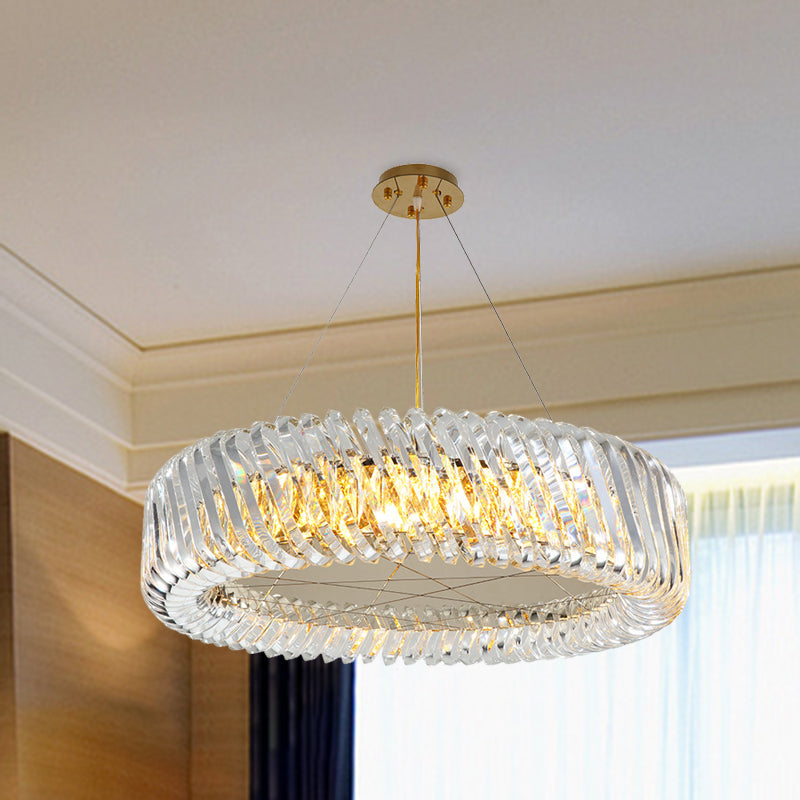 Clear Crystal Round Chandelier Light Fixture 4/9 Lights Down Lighting for Living Room Clearhalo 'Ceiling Lights' 'Chandeliers' Lighting' options 278436