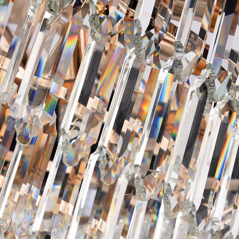 Layered Chandelier Lighting Fixture Minimalist Crystal 16/22 Lights Black Hanging Pendant Light Clearhalo 'Ceiling Lights' 'Chandeliers' Lighting' options 278719