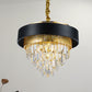 Simple Round Chandelier Lamp Crystal 5 Lights Dining Room Hanging Light Kit in White/Black Clearhalo 'Ceiling Lights' 'Chandeliers' Lighting' options 278808