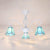 3 Lights Semi Flush Mount with Shade Vintage Rustic Stained Glass Living Room Semi Flush Light in White/Sky Blue/Blue Sky Blue Clearhalo 'Ceiling Lights' 'Close To Ceiling Lights' 'Close to ceiling' 'Glass shade' 'Glass' 'Semi-flushmount' 'Tiffany close to ceiling' 'Tiffany' Lighting' 27882