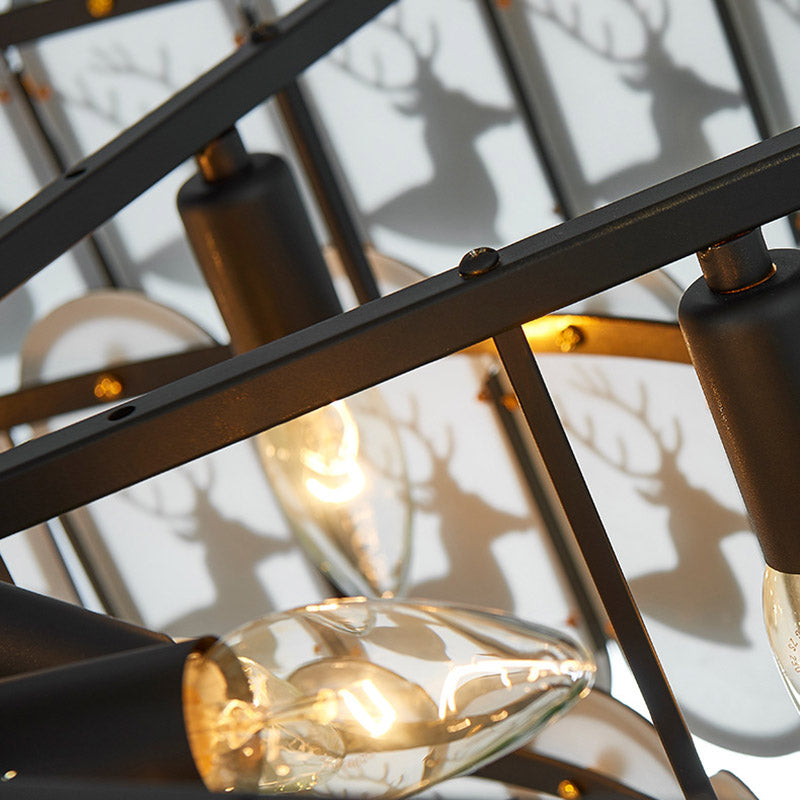 Crystal Tiered Chandelier Pendant Light Modern 12/16 Lights Down Lighting in Nickel with Elk Pattern Clearhalo 'Ceiling Lights' 'Chandeliers' Lighting' options 278836