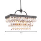 Clear Crystal Rectangle Island Lighting Fixture Modern 4/8 Lights Hanging Lamp in Black Clearhalo 'Ceiling Lights' 'Island Lights' Lighting' 278897