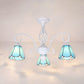Living Room Semi Flush Mount Light with Shade Tiffany Style 3/5 Lights Semi Flush Lamp in White/Blue/Sky Blue 3 Sky Blue Clearhalo 'Ceiling Lights' 'Close To Ceiling Lights' 'Close to ceiling' 'Glass shade' 'Glass' 'Semi-flushmount' 'Tiffany close to ceiling' 'Tiffany' Lighting' 27891