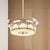 Fluted Clear Crystal LED Fan Light Contemporary 4 Blades Gold Finish Semi Flush Light Fixture Gold Clearhalo 'Ceiling Fans with Lights' 'Ceiling Fans' 'Modern Ceiling Fans' 'Modern' Lighting' 279130