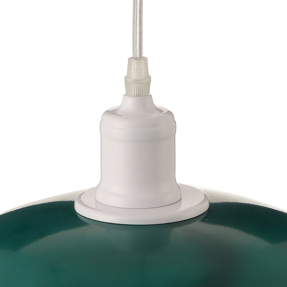 Green/Red 1 Light Ceiling Light Fixture Vintage Stylish Metal Saucer Shade Pendant Lighting over Table Clearhalo 'Art Deco Pendants' 'Cast Iron' 'Ceiling Lights' 'Ceramic' 'Crystal' 'Industrial Pendants' 'Industrial' 'Metal' 'Middle Century Pendants' 'Pendant Lights' 'Pendants' 'Tiffany' Lighting' 2792