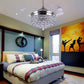 Clear Crystal Ball LED Ceiling Lamp Modern Remote Control/Wall Control/Frequency Convertible Indoor Suspended Light with Fan in Silver Clearhalo 'Ceiling Fans with Lights' 'Ceiling Fans' 'Modern Ceiling Fans' 'Modern' Lighting' 279289