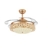 Modern Stylish Dimple Ceiling Fan Light Strip Crystal LED Living Room Hanging Lamp in Gold with Frequency Converter/Remote Control/Wall Control Clearhalo 'Ceiling Fans with Lights' 'Ceiling Fans' 'Modern Ceiling Fans' 'Modern' Lighting' 279316