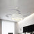 White Drum Semi Mount Fan Light Simple Remote Control/Wall Control/Frequency Convertible LED Crystal Ceiling Lamp Kit White Clearhalo 'Ceiling Fans with Lights' 'Ceiling Fans' 'Modern Ceiling Fans' 'Modern' Lighting' 279340