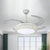 Inserted Crystal Round Fan Lighting Modern Style LED Matte White Semi Flush Light with Wall Control/Remote Control/Frequency Conversion White Clearhalo 'Ceiling Fans with Lights' 'Ceiling Fans' 'Modern Ceiling Fans' 'Modern' Lighting' 279347