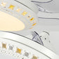Inserted Crystal Round Fan Lighting Modern Style LED Matte White Semi Flush Light with Wall Control/Remote Control/Frequency Conversion Clearhalo 'Ceiling Fans with Lights' 'Ceiling Fans' 'Modern Ceiling Fans' 'Modern' Lighting' 279353