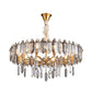 Circle Crystal Drop Pendant Light Fixture Postmodern 8/10 Heads Gold Ceiling Chandelier Clearhalo 'Ceiling Lights' 'Chandeliers' 'Modern Chandeliers' 'Modern' Lighting' 279492