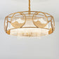 Postmodern 8 Lights Ceiling Pendant Gold Square/Round Chandelier Lamp with Crystal Rod Shade Clearhalo 'Ceiling Lights' 'Chandeliers' 'Modern Chandeliers' 'Modern' Lighting' 279496