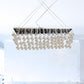 Rectangle Dining Room Chandelier Lamp Crystal Ball 6/9 Heads Simple Style Hanging Lamp in Nickel Clearhalo 'Ceiling Lights' 'Chandeliers' 'Modern Chandeliers' 'Modern' Lighting' 279642