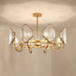 Gold Candle Hanging Pendant Light Postmodern 6/8 Lights Rectangle-Cut Crystal Chandelier Light Clearhalo 'Ceiling Lights' 'Chandeliers' Lighting' options 279744