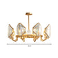 Gold Candle Hanging Pendant Light Postmodern 6/8 Lights Rectangle-Cut Crystal Chandelier Light Clearhalo 'Ceiling Lights' 'Chandeliers' Lighting' options 279749