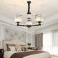 Rectangle-Cut Crystal Sputnik Chandelier Modernism 3/6/8 Lights Black Ceiling Light Fixture Clearhalo 'Ceiling Lights' 'Chandeliers' Lighting' options 279754