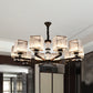 Rectangle-Cut Crystal Sputnik Chandelier Modernism 3/6/8 Lights Black Ceiling Light Fixture Clearhalo 'Ceiling Lights' 'Chandeliers' Lighting' options 279774