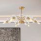 Gold Blossom Hanging Light Kit Postmodern 7 Heads Crystal Chandelier Pendant Light Clearhalo 'Ceiling Lights' 'Chandeliers' Lighting' options 279804