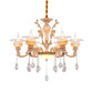 Gold Candelabra Pendant Chandelier Modern Crystal Drop 6/8/10 Lights Living Room Hanging Light Clearhalo 'Ceiling Lights' 'Chandeliers' Lighting' options 279828