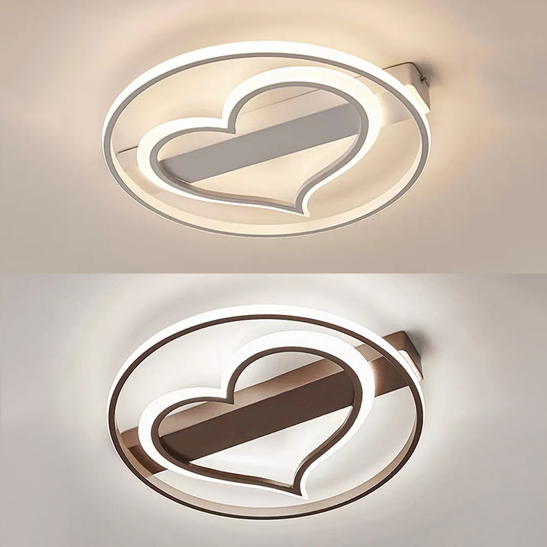 Modern Stylish Ceiling Fixture Loving Heart Acrylic Flush Ceiling Light for Study Room Clearhalo 'Ceiling Lights' 'Close To Ceiling Lights' 'Close to ceiling' 'Flush mount' Lighting' 28004