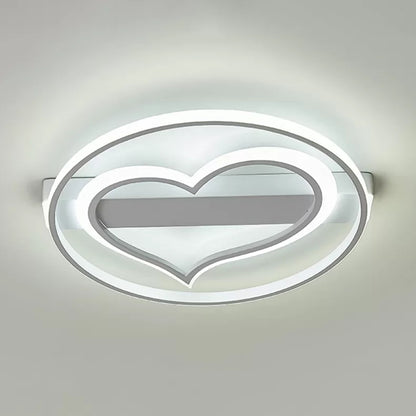 Modern Stylish Ceiling Fixture Loving Heart Acrylic Flush Ceiling Light for Study Room White 16" White Clearhalo 'Ceiling Lights' 'Close To Ceiling Lights' 'Close to ceiling' 'Flush mount' Lighting' 28006