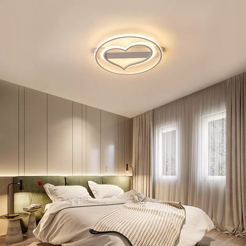 Modern Stylish Ceiling Fixture Loving Heart Acrylic Flush Ceiling Light for Study Room Clearhalo 'Ceiling Lights' 'Close To Ceiling Lights' 'Close to ceiling' 'Flush mount' Lighting' 28007