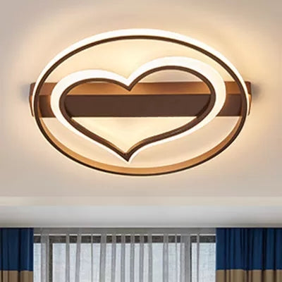 Modern Stylish Ceiling Fixture Loving Heart Acrylic Flush Ceiling Light for Study Room Clearhalo 'Ceiling Lights' 'Close To Ceiling Lights' 'Close to ceiling' 'Flush mount' Lighting' 28010