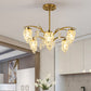 Crystal Beaded Gold Hanging Light Kit Grape Shape 6/8 Heads Bedroom Chandelier Light Fixture Clearhalo 'Ceiling Lights' 'Chandeliers' Lighting' options 280214