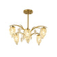 Crystal Beaded Gold Hanging Light Kit Grape Shape 6/8 Heads Bedroom Chandelier Light Fixture Clearhalo 'Ceiling Lights' 'Chandeliers' Lighting' options 280217