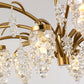 Crystal Beaded Gold Hanging Light Kit Grape Shape 6/8 Heads Bedroom Chandelier Light Fixture Clearhalo 'Ceiling Lights' 'Chandeliers' Lighting' options 280219