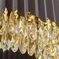 Teardrop Crystal Round Hanging Chandelier Postmodern Living Room LED Ceiling Pendant in Black Clearhalo 'Ceiling Lights' 'Chandeliers' Lighting' options 280290