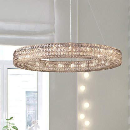 Ring Clear K9 Crystal Ceiling Pendant Light Simple 8/9 Heads Living Room Chandelier Light 6 Clear Clearhalo 'Ceiling Lights' 'Chandeliers' Lighting' options 280323_d34fe4ba-1856-41aa-9478-5c659343c0e8