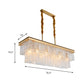 Modern Rectangle Hanging Pendant Light 6 Heads Water Crystal Island Ceiling Light in Gold Clearhalo 'Ceiling Lights' 'Island Lights' Lighting' 280382