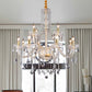 Curved Arm Chandelier Lamp Modern Beveled Crystal 10 Bulbs Living Room Drop Pendant in Brass Clearhalo 'Ceiling Lights' 'Chandeliers' 'Modern Chandeliers' 'Modern' Lighting' 280581