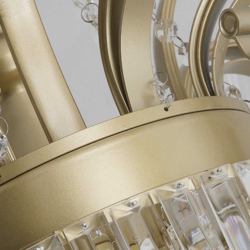 Sputnik Ceiling Chandelier Contemporary Crystal 11/13/15 Heads 37.5"/40.5"/41" Wide Satin Brass Hanging Light Clearhalo 'Ceiling Lights' 'Chandeliers' 'Modern Chandeliers' 'Modern' Lighting' 280715