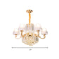 Empire Shape Suspension Light Postmodern Tri-Sided Crystal Rod 6/8/10 Heads Gold Pendant Chandelier Clearhalo 'Ceiling Lights' 'Chandeliers' 'Modern Chandeliers' 'Modern' Lighting' 280804