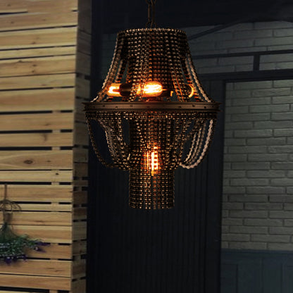 Iron Black Chandelier Pendant Bike Chain 4-Light Industrial Ceiling Light Fixture Black Clearhalo 'Ceiling Lights' 'Chandeliers' Lighting' options 281010_55008d3a-7a59-4cfe-916d-3d9a983089f2