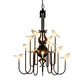 4/8/12-Light Iron Chandelier Light Antique Black/White Swooping Armed Ceiling Light Fixture with Clear Glass Bird Clearhalo 'Ceiling Lights' 'Chandeliers' Lighting' options 281131