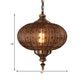 Metallic Teardrop/Lantern Hanging Pendant Retro 1 Light Brass Exquisite Hollowed Ceiling Lamp, 16"/18"/19.5" Wide Clearhalo 'Ceiling Lights' 'Pendant Lights' 'Pendants' Lighting' 281172