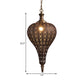 Metallic Teardrop/Lantern Hanging Pendant Retro 1 Light Brass Exquisite Hollowed Ceiling Lamp, 16"/18"/19.5" Wide Clearhalo 'Ceiling Lights' 'Pendant Lights' 'Pendants' Lighting' 281177