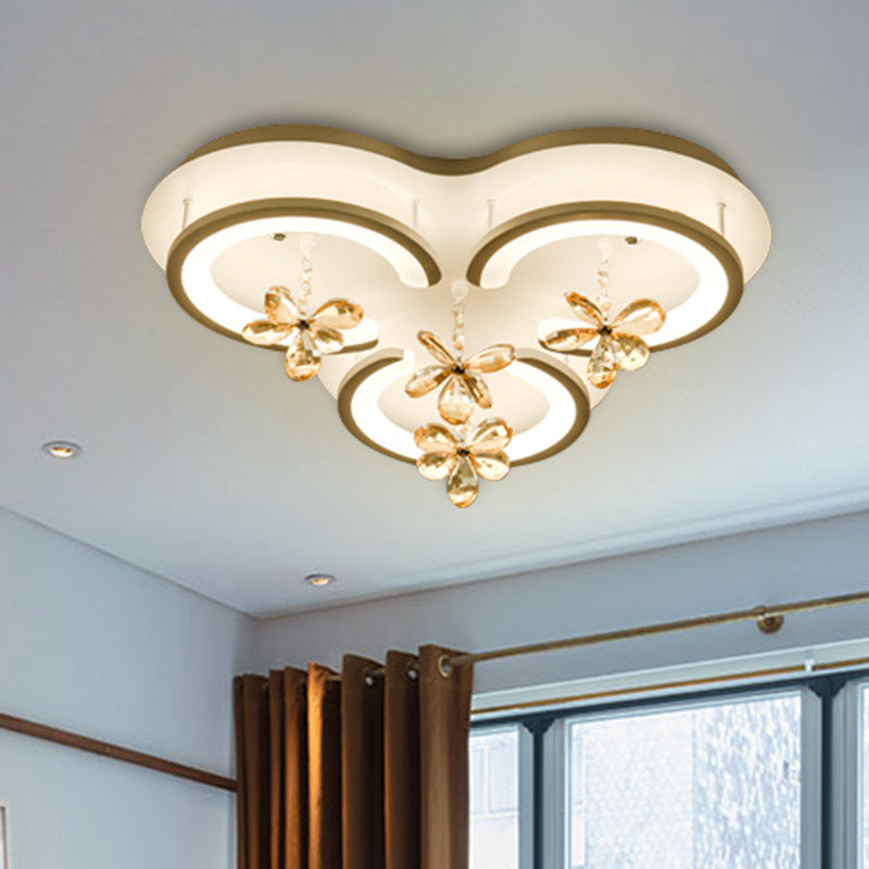 White Flower/Cloud/Moon Flushmount Contemporary LED Acrylic Close to Ceiling Lamp for Bedroom White Cloud Clearhalo 'Ceiling Lights' 'Close To Ceiling Lights' 'Close to ceiling' 'Flush mount' Lighting' 281188