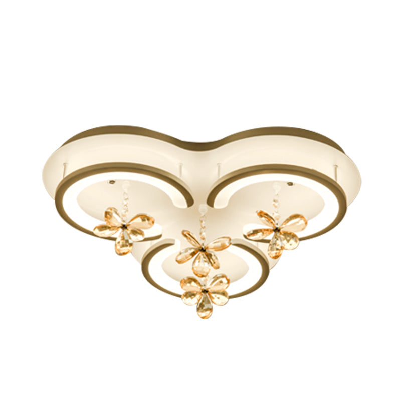 White Flower/Cloud/Moon Flushmount Contemporary LED Acrylic Close to Ceiling Lamp for Bedroom Clearhalo 'Ceiling Lights' 'Close To Ceiling Lights' 'Close to ceiling' 'Flush mount' Lighting' 281190