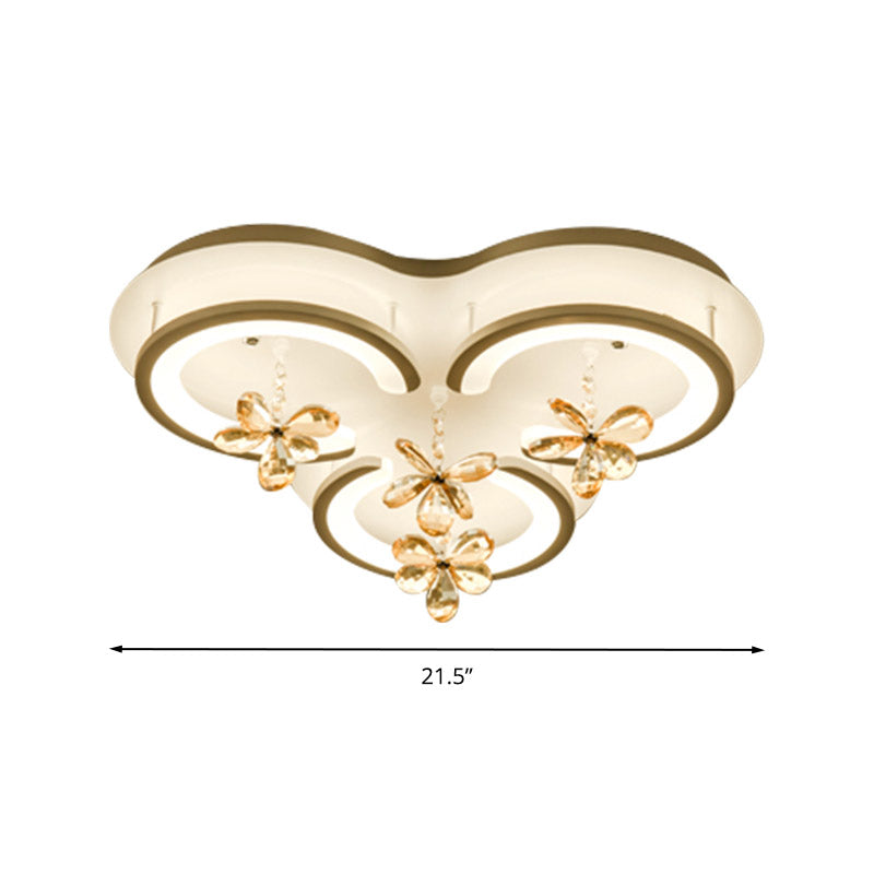 White Flower/Cloud/Moon Flushmount Contemporary LED Acrylic Close to Ceiling Lamp for Bedroom Clearhalo 'Ceiling Lights' 'Close To Ceiling Lights' 'Close to ceiling' 'Flush mount' Lighting' 281191