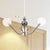 Industrial 3 Heads Hanging Chandelier Lamp with Amber/Clear Glass Shade Black/Chrome Finish Orbit Ceiling Lighting Chrome Clear Clearhalo 'Cast Iron' 'Ceiling Lights' 'Chandeliers' 'Industrial Chandeliers' 'Industrial' 'Metal' 'Middle Century Chandeliers' 'Rustic Chandeliers' 'Tiffany' Lighting' 281233