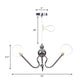 Industrial 3 Heads Hanging Chandelier Lamp with Amber/Clear Glass Shade Black/Chrome Finish Orbit Ceiling Lighting Clearhalo 'Cast Iron' 'Ceiling Lights' 'Chandeliers' 'Industrial Chandeliers' 'Industrial' 'Metal' 'Middle Century Chandeliers' 'Rustic Chandeliers' 'Tiffany' Lighting' 281236