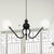 Industrial 3 Heads Hanging Chandelier Lamp with Amber/Clear Glass Shade Black/Chrome Finish Orbit Ceiling Lighting Black Clear Clearhalo 'Cast Iron' 'Ceiling Lights' 'Chandeliers' 'Industrial Chandeliers' 'Industrial' 'Metal' 'Middle Century Chandeliers' 'Rustic Chandeliers' 'Tiffany' Lighting' 281245